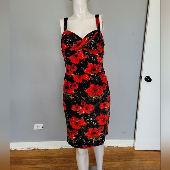 Bettie Page by Tatyana Glam Poppy Pencil Dress, VGUC, Size M - Picture 2 of 7